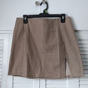 MOTEL ROCKS Brown Gingham Skirt
